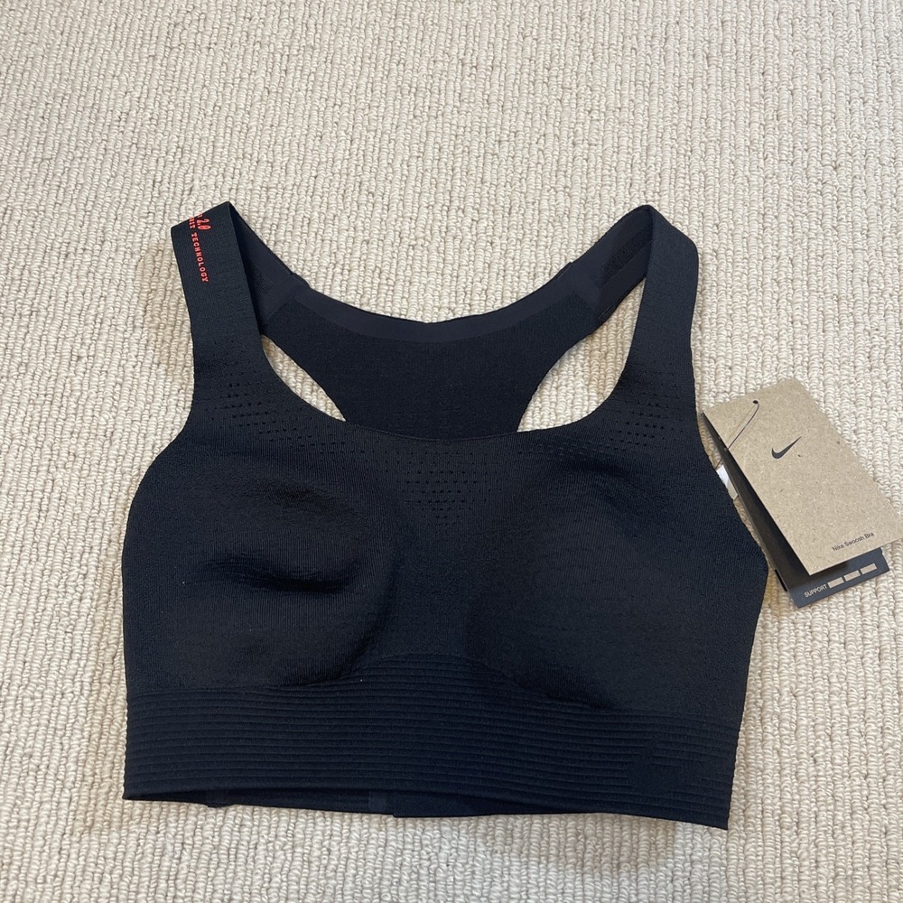 NIKE SWOOSH FLYKNIT SPORTS BRA Women's XS (A-C) High Support Black